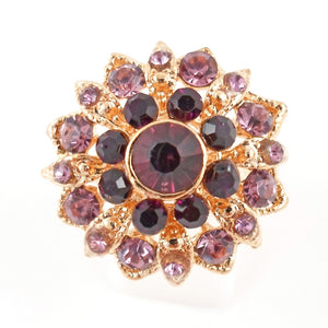 Purple and gold fleur ring