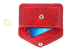Moroccan leather small purse - Red
