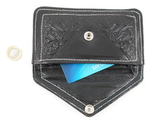 Moroccan leather medium purse - Black