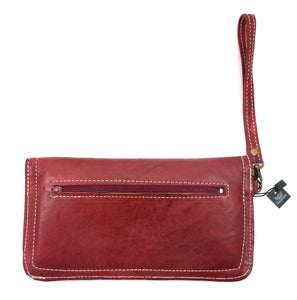 Moroccan leather clutch bag - Maroon