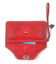 Moroccan leather clutch bag - Red