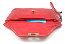 Moroccan leather clutch bag - Red