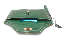 Moroccan leather clutch bag - Amazon green