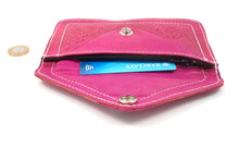 Moroccan leather medium purse - Fuchsia
