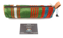 Moroccan leather make up brush bag / pencil case - Stripes