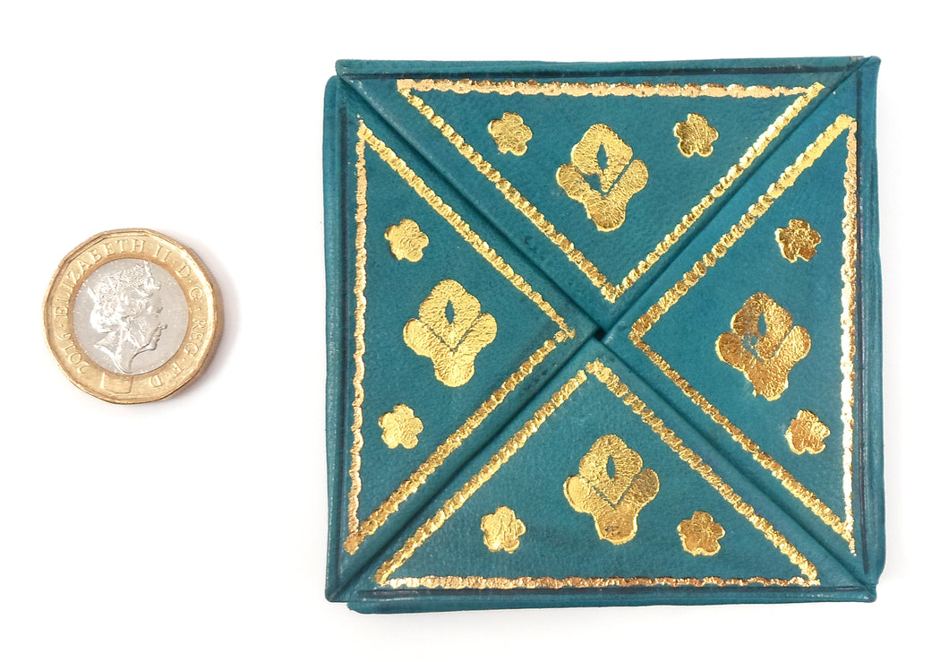 Leather coin holder - Teal