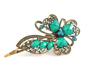 Antique green hair clip