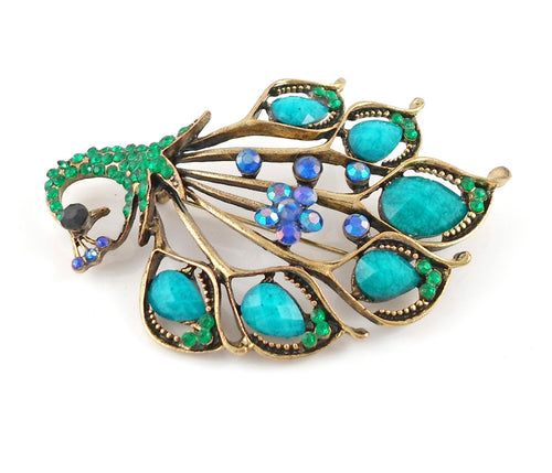 Antique green brooch