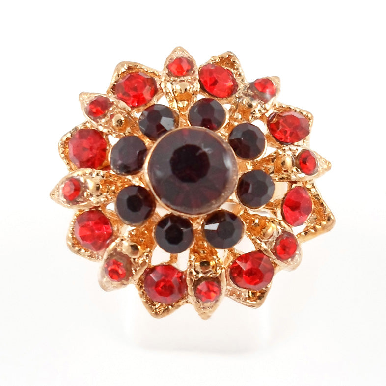 Red and gold fleur ring