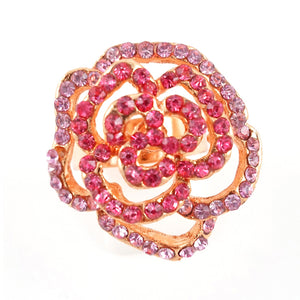 Pink and gold flower ring