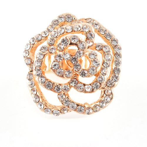 Silver and gold flower ring