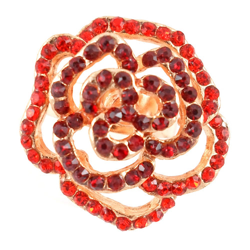 Red and gold flower ring