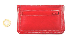 Moroccan leather small purse - Red