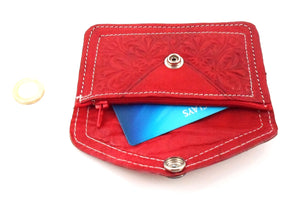 Moroccan leather small purse - Red