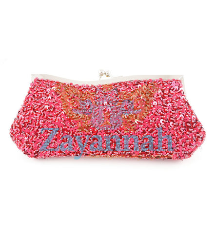Pink senquin clutch