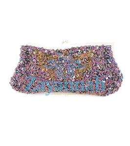 Purple sequin clutch
