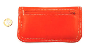 Moroccan leather medium purse - Orange