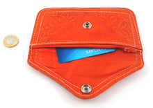 Moroccan leather medium purse - Orange