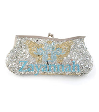 Silver sequin clutch