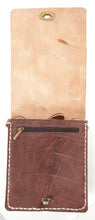 Moroccan leather cross body bag - Walnut