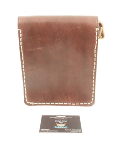 Moroccan leather cross body bag - Walnut