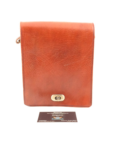 Moroccan leather cross body bag - Tan