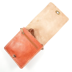 Moroccan leather cross body bag - Tan