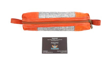 Moroccan leather make up brush bag / pencil case - Orange/grey