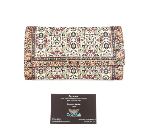 Turkish handmade purse - Maroon/cream