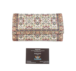Turkish handmade purse - Maroon/cream