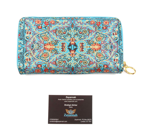 Turkish handmade zip purse - Blue