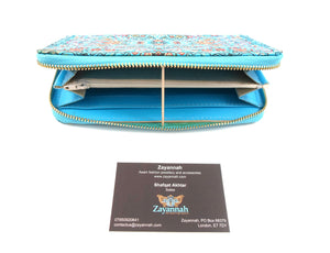 Turkish handmade zip purse - Blue