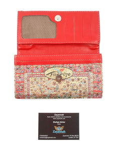 Turkish handmade purse - Red/gold/sky blue
