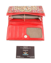 Turkish handmade purse - Red/gold/sky blue