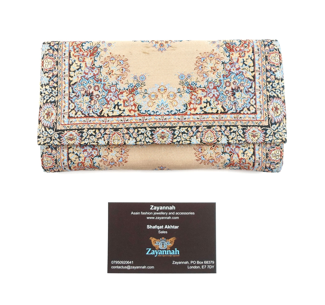 Turkish handmade purse - Beach/maroon/sky blue