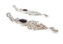 Long length plum stone earrings