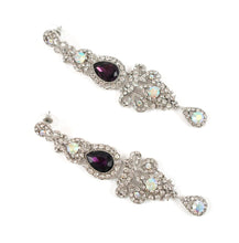Long length plum stone earrings