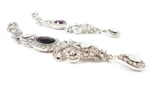 Long length plum stone earrings