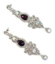 Long length plum stone earrings