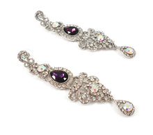 Long length plum stone earrings
