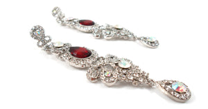 Long length ruby stone earrings