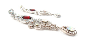Long length ruby stone earrings