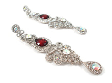 Long length ruby stone earrings