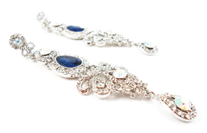 Long length sapphire stone earrings