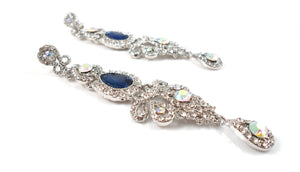 Long length sapphire stone earrings