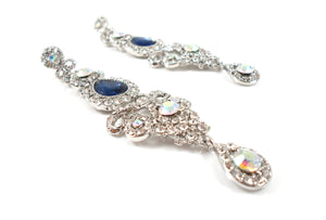 Long length sapphire stone earrings
