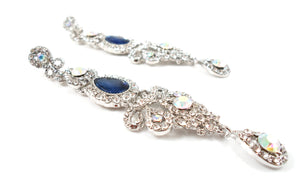 Long length sapphire stone earrings