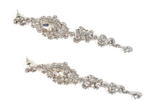 Long length silver earrings