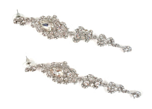 Long length silver earrings