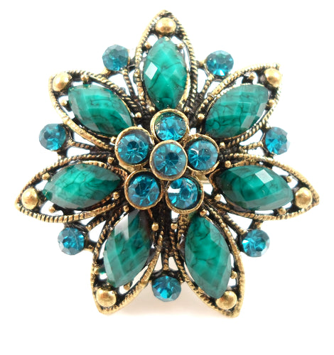 Statement ring - dark cyan